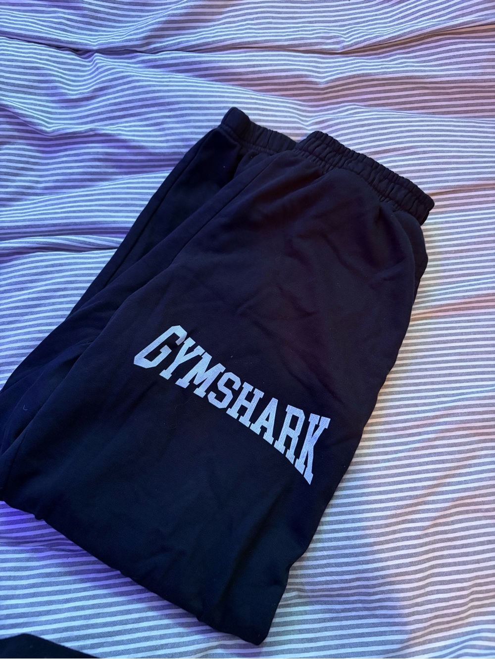 Gymshark Black Athletic Shorts with White Logo